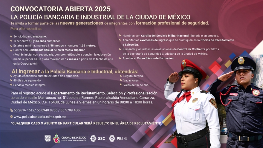 Reclutamiento ¡Intégrate a la Policía Élite de la Ciudad de México!