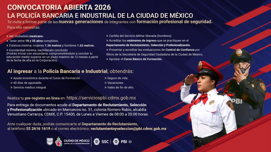 Reclutamiento ¡Intégrate a la Policía Élite de la Ciudad de México!